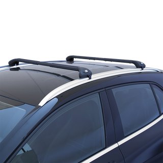 Dachträger für Fahrzeuge mit integrierter Reling aus Aluminium in schwarz (85 - 122 cm)