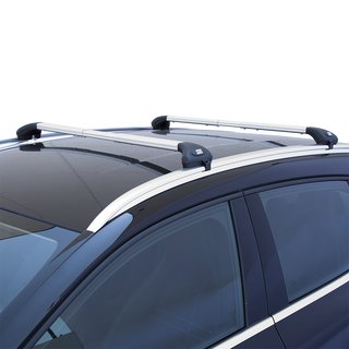 Dachträger für Fahrzeuge mit integrierter Reling aus Aluminium in silber (85 - 122 cm)