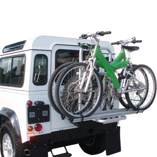 Fahrradheckträger am Reserverad für den Transport von 2 Fahrrädern/E-Bikes